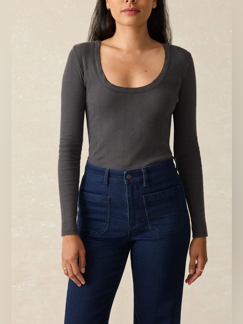 Faherty Pacific Pointelle Scoop Neck